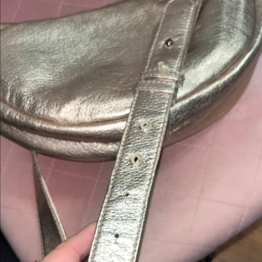 HOBO Metallic Rose Gold Crescent Hobo Shoulder Bag - Picture 8 of 9